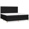 vidaXL Box spring postelja z vzmetnico črn 200x200 cm blago
