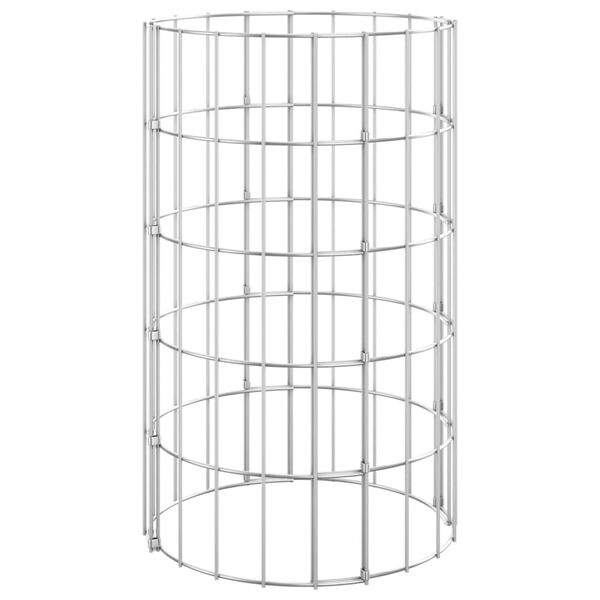 vidaXL Okrogle visoke grede gabion 3 kosi pocinkano jeklo Ø30x50 cm