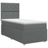 vidaXL Postelja boxspring z vzmetnico Temno siva Enojno Blago