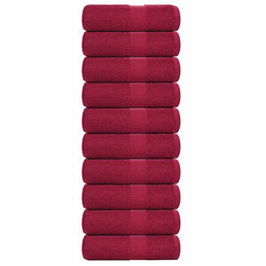 vidaXL Pralne brisače FROGN 10 kosov bordo 30x30 cm 360 g/m&sup2;