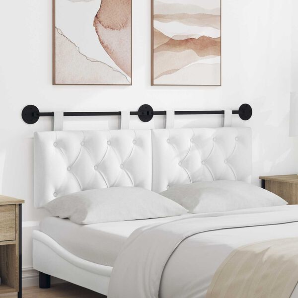 vidaXL Visoki naslon za glavo Bela 150 x 55 x 7 cm blago