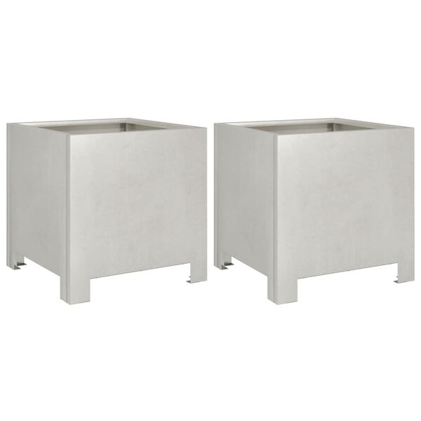 vidaXL Vrtno korito 2 kosa 30x30x30 cm nerjavno jeklo