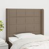 vidaXL Vzglavje z u&scaron;esi taupe 93x16x118/128 cm blago