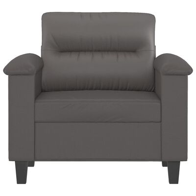vidaXL Fotelj siv 60 cm umetno usnje
