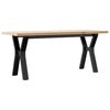 vidaXL Klubska mizica Y okvir 110x40x45,5cm trdna borovina jeklo