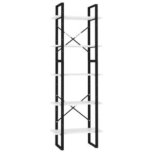 vidaXL Knjižna omara 5-nadstropna bela 60x30x175 cm inženirski les