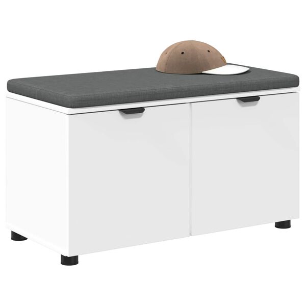 vidaXL Haldna klop z blazino s shranjevanjem Bela 80 x 46 x 46 cm