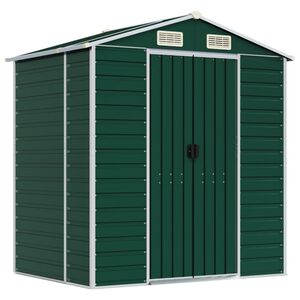 vidaXL Vrtna lopa zelena 191x130x198 cm pocinkano jeklo