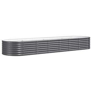 vidaXL Visoka greda iz cinkanega jekla 296x80x36 cm antracit