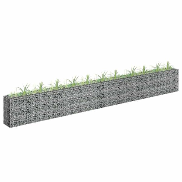 vidaXL Visoka greda gabion pocinkano jeklo 450x30x60 cm