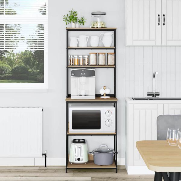 vidaXL Kuhinjska polica Umetni hrast 60 x 40 x 168 cm Konstruiran les