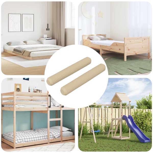 vidaXL Leseni zatiči 2 pcs Rjava &Oslash;8 x 50 mm Trden les