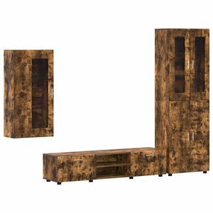 vidaXL Komplet TV omaric s polico FLORIN Dimljeni oreh Konstruiran les