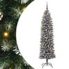 vidaXL Umetno vitko božično drevo med 300 LED Zelena in Bela 180 cm