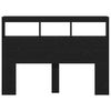 vidaXL Omarica za vzglavje postelje LED črna hrast 140x17x102 cm