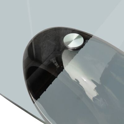 vidaXL Klubska mizica z ovalnim steklom visok sijaj črna