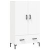 vidaXL Visoka omara bela 69,5x31x115 cm inženirski les