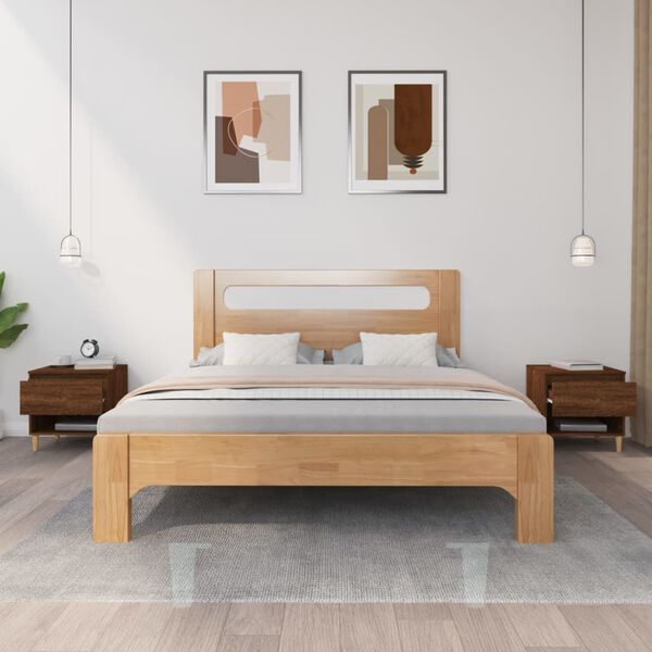 vidaXL Nočna omarica 2 kosa rjav hrast 50x46x50 cm inženirski les