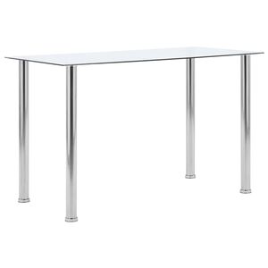 vidaXL Jedilna miza prozorna 120x60x75 cm kaljeno steklo