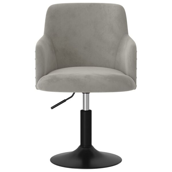 vidaXL Vrtljivi jedilni stoli 4 kosi svetlo siv žamet