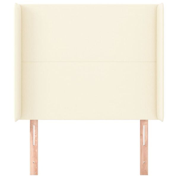 vidaXL Vzglavje z u&scaron;esi krem 103x16x118/128 cm umetno usnje