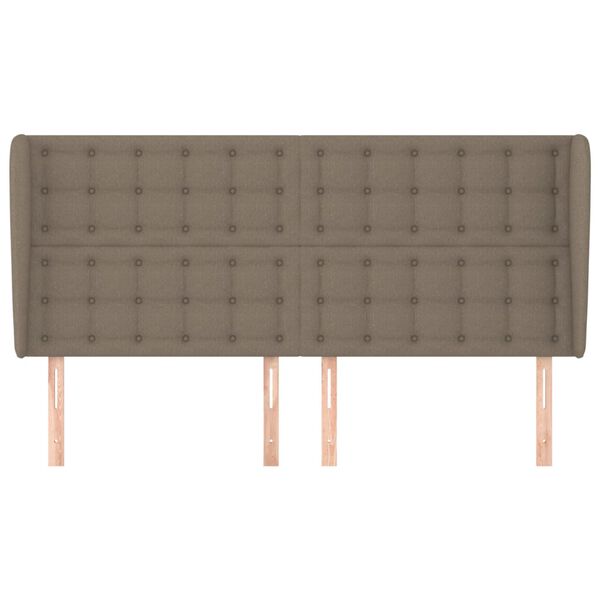 vidaXL Vzglavje z u&scaron;esi taupe 163x23x118/128 cm blago