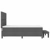 vidaXL Postelja z vzmetnico z vzmetnico Temno siva 140 x 200 cm blago