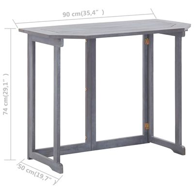 vidaXL Zložljiva balkonska mizica 90x50x74 cm trden akacijev les