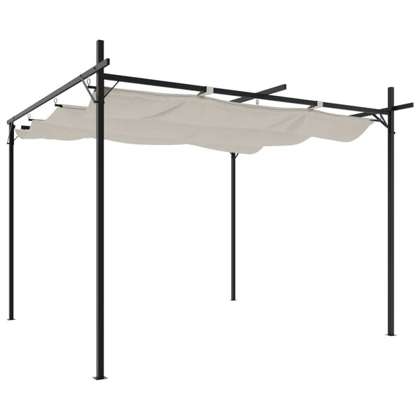 vidaXL Pergola s pomično streho krem 295x292x230 cm