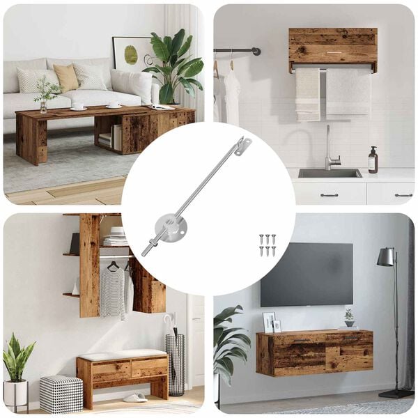 vidaXL Zatik za podporo pokrova 12 pcs srebrna 194 x 36 x 18 mm elezo