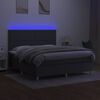 vidaXL Box spring postelja z vzmetnico LED temno siva 180x200 cm blago
