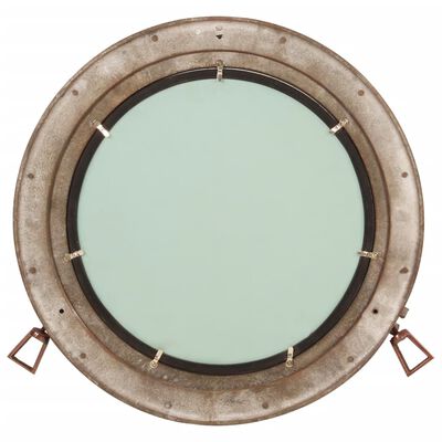 vidaXL Stensko ogledalo viseče Ø50 cm aluminij in steklo