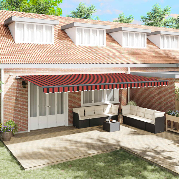 vidaXL Tkanina za senčnik z oranžna in rjava 600 &times; 300 cm Poliester