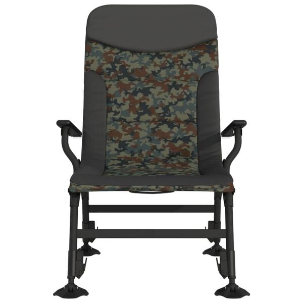 vidaXL Ribi&scaron;ki stol z nasloni za roke zložljiv kamuflažni