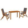 vidaXL Garden Dining Set Naravna Masiven les akacije