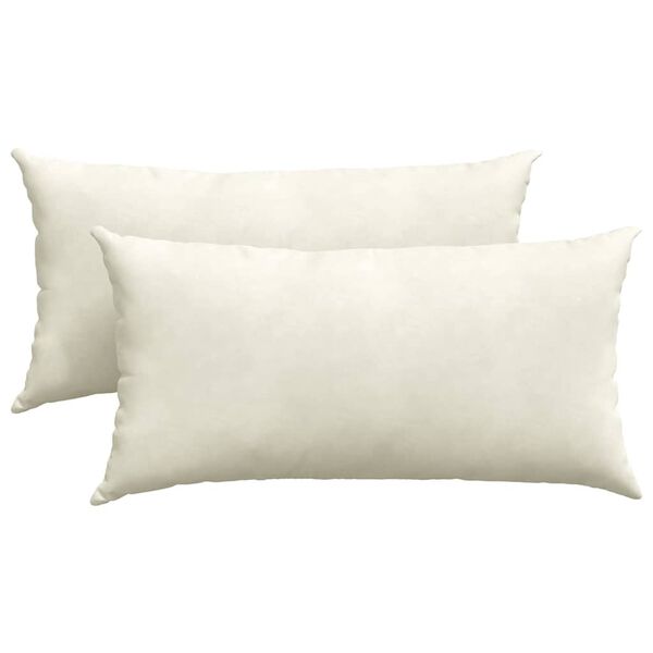 vidaXL Blazine za kavč 2 pcs krema 80 x 40 cm Žametna tkanina