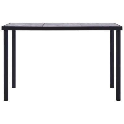 vidaXL Jedilna miza črna in betonsko siva 160x80x75 cm mediapan