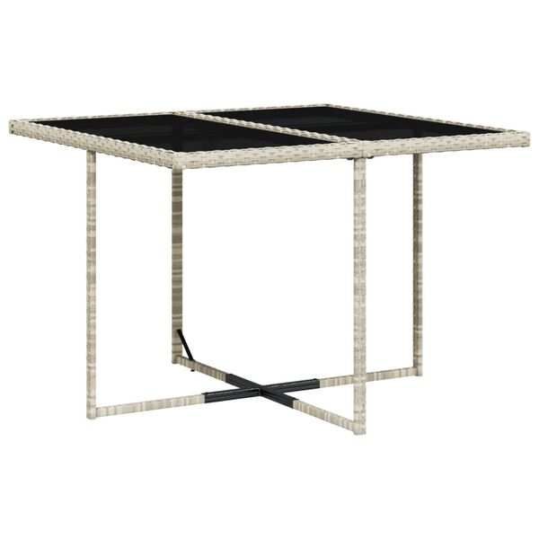 vidaXL Vrtna jedilna garnitura 5-delna z blazinami sv. siv poli ratan