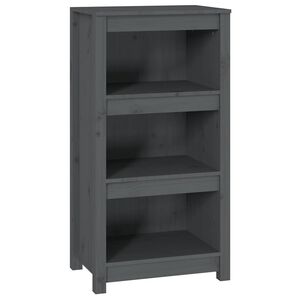 vidaXL Knjižna omara siva 50x35x97 cm trdna borovina