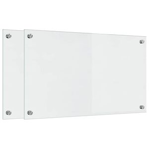 vidaXL Kuhinjski panel 2 kos Transparentno 70 x 40 cm kaljeno steklo