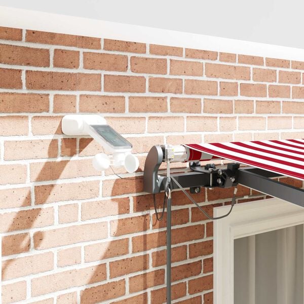 vidaXL Tkanina za senčnik z Rdeča in bela 350 x 250 cm Poliester