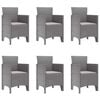 vidaXL Komplet za jedilnico v vrtu 7 pcs Svetlo siva Polt rattan