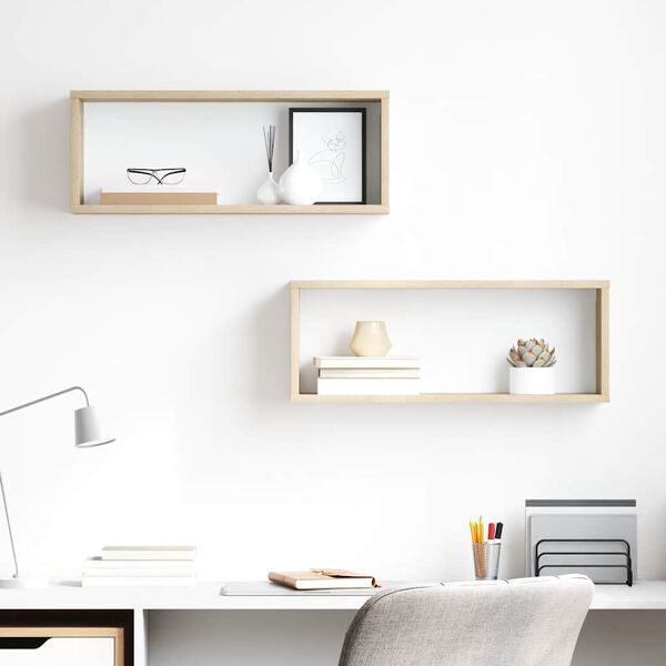 vidaXL Stenske police kockaste 2 kosa sonoma hrast 60x15x23 cm