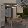 vidaXL Ročno zložljiva tenda s senčilom LED 3,5x2,5 m krem