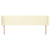 vidaXL Vzglavje z u&scaron;esi krem 163x16x78/88 cm umetno usnje