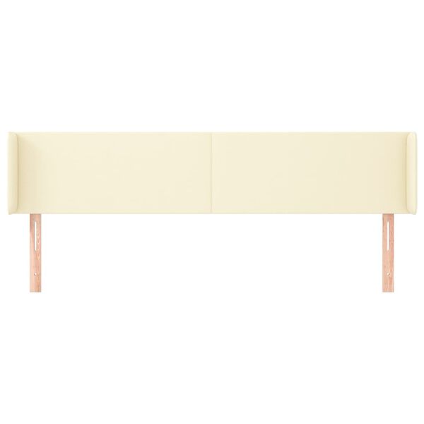 vidaXL Vzglavje z u&scaron;esi krem 163x16x78/88 cm umetno usnje
