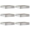 vidaXL Robovi trave 6 pcs srebrna 60 x 60 x 13 cm Nerjaveče jeklo
