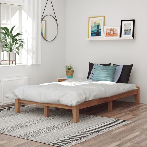 vidaXL Posteljni okvir iz trdne tikovine 120x200 cm