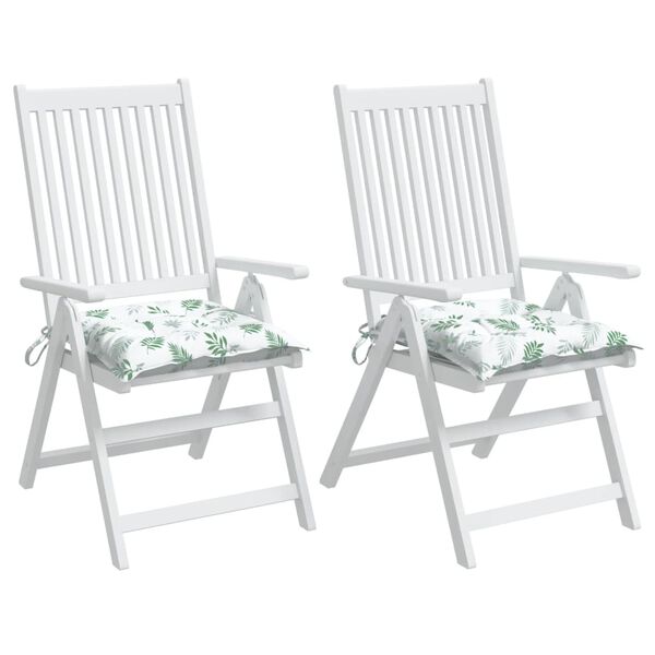 vidaXL Blazina za stol 2 kosi vzorec z listi 40x40x7 cm blago