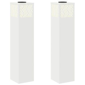 vidaXL Solarno LED svetilo za pot 2 kos Toplo bela 18 x 18 x 80 cm